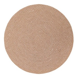 Round Jute Area <b>Rug</b> Solid Color Flat Weave Modern Style Living Room Decor <b>Thin</b> Pile Spot Clean Backing - Product Image 1