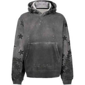 Sweat-shirt à capuche zippé pour homme, coupe classique, 100% coton, doublure en jersey, 350g, imprimé étoiles, style vintage, décontracté, hiver, éco-responsable - Product Image 1