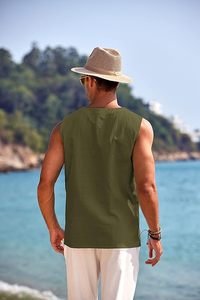 Custom Logo Plus Size Knitted Active Wear Stringer Sports Vest Tank Top for <b>Men</b> - Product Image 2