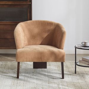 Sillón Moderno de Estilo Mid-Century para Sala de Estar, Dormitorio y Oficina, Respaldo Redondo, Patas de Madera, Sillón Suave - Product Image 4