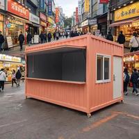 Bangunan Kompleks Kios Ritel Bergerak Prefab, Bar Kopi, dan Stan Makanan, Kontainer Modular Modern Mewah untuk Jalan Belanja Luar Ruangan