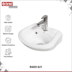 Lavabo de Cerámica Blanco de Alta Calidad Hecho en India para Uso Doméstico y Comercial, Lavabo Suspendido en la Pared en Venta - Product Image 2