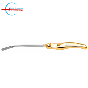 เครื่องมือผ่าตัดแบบใช้ซ้ำได้ Medipower Instruments รุ่น Flap Dissector ขนาด 22.5 ซม. – ปลายโค้ง, ด้ามจับสีทอง, เครื่องมือศัลยกรรมพลาสติก - Product Image 5