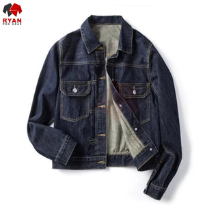 เสื้อแจ็คเก็ตยีนส์ผู้ชายติดกระดุมด้านหน้า ออกแบบเองได้ รับผลิตแบบ OEM ODM สไตล์คลาสสิก แฟชั่นลำลอง - Product Image 3