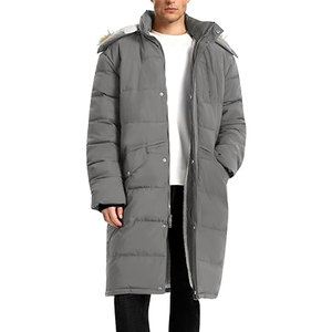 <b>Men's</b> <b>Long</b> Puffer <b>Jacket</b> Winter Fleece Coats Warm Hooded Water Resistant Puffy Thicken <b>Jacket</b> Insulated Cold Weather Outerwear - Product Image 1