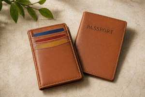 Nueva Llegada, Porta Pasaportes Unisex de Cuero Genuino Ecológico, Cartera de Viaje con Logotipo Personalizado, Funda Protectora para Pasaporte con Bloqueo RFID - Product Image 4