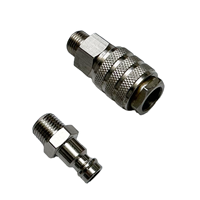 Raccords pneumatiques rapides en laiton de type mini européen, nickelés, pour tuyaux d'air, type OEM Rectus 21, interchangeables