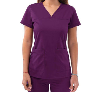 Conjunto de Uniformes Médicos de Lujo, 60% Poliéster, 40% Rayón, Ultraelástico, Corte Moderno, Uniforme para Enfermeras y Doctores con Blusa de 2 Bolsillos y Pantalones, OEM - Product Image 4