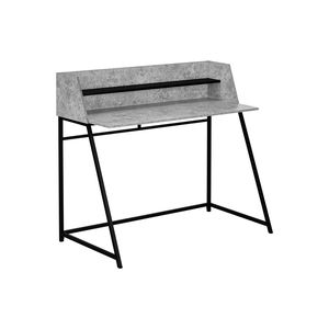 Escritorio Moderno para Computadora de 48 Pulgadas con Estantes de Almacenamiento, para Oficina en Casa, para Laptop, con Acabado Laminado Gris Piedra y Metal Negro - Product Image 2
