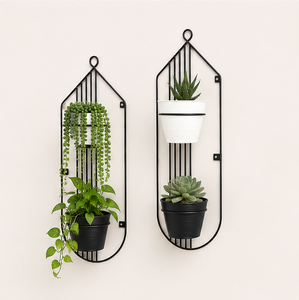 Support mural pour plantes en fer, support géométrique suspendu pour plantes, pour décoration intérieure et extérieure, maison, bureau, ensemble de supports pour pots de fleurs en métal - Product Image 4