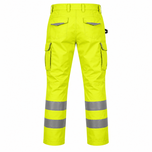 Hi <b>Vis</b> Workwear Pants Men Reflective Safety <b>Trousers</b> Polyester Construction Uniform Cargo Pocket Design - Product Image 6