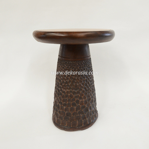 Mesa Auxiliar Redonda de Madera de Teca de Lujo Moderno para Sala de Estar, Dormitorio y Decoración de Interiores del Hogar - Product Image 3