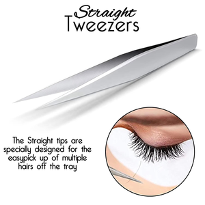 Ensemble de 3 pinces à épiler pour extensions de cils en acier inoxydable de précision, anti-magnétiques, durables, couleur personnalisée premium - Product Image 5