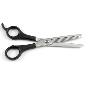 Ciseaux à effiler ergonomiques à manche noir avec dents fines, ciseaux de barbier professionnels pour une texturisation précise des cheveux - Product Image 1