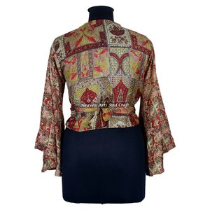 Nueva Colección 2026 de Moda para Mujer: Top Cruzado con Estampado y Cuello en V, Manga Kimono, para Ropa de Playa y Vacaciones - Product Image 3
