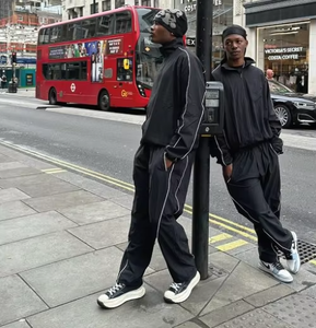 OEM Custom Piping Sports Wind Breaker Track Suit NYLON Windbreaker <b>Tracksuit</b> for Men - Product Image 2