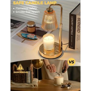 Lampe chauffe-bougie à intensité variable avec minuterie, cadeau d'anniversaire ou de pendaison de crémaillère pour femme et maman, élégante décoration pour la maison neuve avec chauffe-cire J - Product Image 4