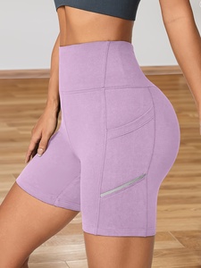 Shorts de yoga premium pour femmes, sans coutures, vêtements de sport actifs, taille haute, vêtements de fitness, shorts extensibles, vêtements de sport athlétiques. - Product Image 3