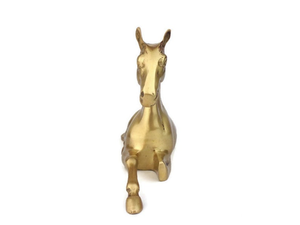 Figurine de cheval couché en laiton artisanal, sculpture élégante d'âne couché, statue équestre métallique détaillée, décoration d'intérieur - Product Image 3