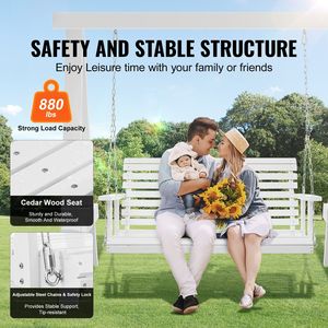 Balançoire de jardin en bois robuste de 4,5 pieds avec une capacité de charge de 880 lb, améliorée pour plus de résistance - Product Image 5