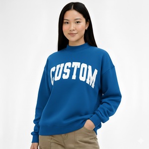 Sudadera de Cuello Alto para Mujer, Otoño, Precio de Fábrica con MOQ Bajo, Poliéster/Algodón, Ligera, Estilo Pullover, Impresión Frontal Personalizada, OEM - Product Image 1