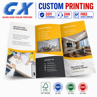 Impression de flyers personnalisés avec brochure tri-pliante pour la promotion, impression en gros de dépliants et de menus pour les marques