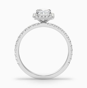 Radiant Cut Moissanite Engagement <b>Ring</b> 925 Sterling Silver 14K Gold Plated <b>Dainty</b> Hidden Halo Promise Wedding Party <b>Ring</b> - Product Image 2