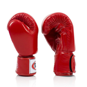 Gants de boxe professionnels Fairtex les plus vendus, en cuir véritable, pour l'entraînement et le sparring de Muay Thai, gants de compétition rouges avec sangle - Product Image 3