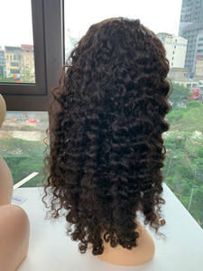 Vente en gros Raw Virgin SDD Long Curly Vietnamien Cheveux Bruts Fermeture Perruque Noir Brun Couleur - Product Image 2