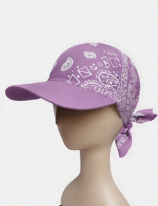 Gorra Ajustable con Estampado y Pañuelo Suave, Ideal para Fiestas en la Playa y Viajes - Product Image 1