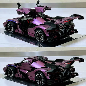 Blocs de construction TGL T5012B Supercar violette, 3668 pièces, échelle 1/18, modèle de voiture de sport technique, jouet de collection DIY - Product Image 3