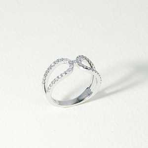 Anillo de Diamantes Cultivados en Laboratorio con Corte Redondo, Oro Sólido de 10K, 14K, 18K, Pavé de Varias Hileras, Media Eternidad, Estilo Cóctel, Regalo de Lujo para Mujer - Product Image 3