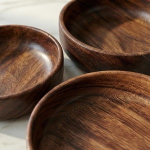 จานไม้วอลนัท ชามไม้ จานอาหารค่ำ ชามไม้สำหรับโต๊ะอาหาร - Product Image 6