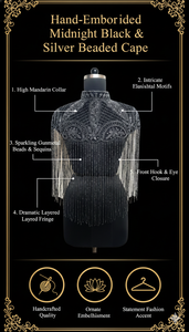 Hand Beaded Shoulder <b>Cape</b> <b>Women</b> Luxury Evening Wrap Bridal Party Wear Fashion Accessory Statement Design Elegant Style Wear - Product Image 6