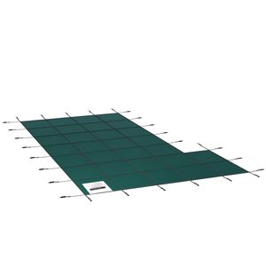 Copertura di Sicurezza Rettangolare per Piscina Interrata in PVC 18 x 34 Piedi, Copertura Invernale con Gradino Sinistro, Rete in PP ad Alta Resistenza con Triplo Cucito - Product Image 3