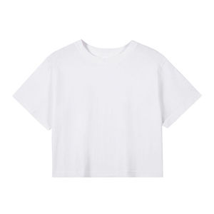 T-shirt décontracté noir pour femme, col rond, manches courtes, 100 % coton jersey respirant, idéal printemps-été - Product Image 3