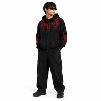 Sweat-shirt à capuche zippé sur mesure de haute qualité, imprimé gothique, style streetwear Y2K, motif tribal, sweat-shirt zippé intégral, sweat-shirt en coton surdimensionné pour homme
