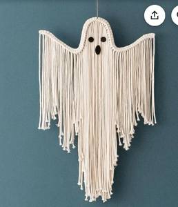 ของตกแต่งผนังรูปผีทำมือขายดี งานถักมาคราเม่ ของตกแต่งฮาโลวีน ของประดับบ้านสุดหลอน ของขวัญ - Product Image 1