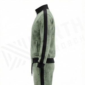 Custom <b>Reflective</b> Logo Acid Wash Printed Tracksuit For Men Cotton Streetwear Heavyweight Training Jogging Hooded Outfits - Product Image 3