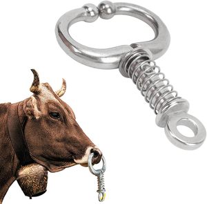 Anillo Nasal para Ganado de Acero Inoxidable Plateado, Alicates de Ajuste para Nariz de Toro con Bloqueo Automático, Equipo para Animales - Product Image 2