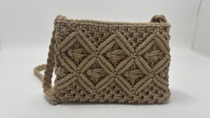 Bolsos de Macramé de Algodón de Doble Color con Diseño de Nudos Hechos a Mano, Cierre Abierto, Plegables, Aspecto Elegante, Duraderos, Funcionalidad Diaria - Product Image 4
