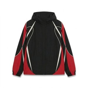 Conjuntos de Chaqueta Cortavientos de Nailon para Hombre en Rojo, Negro y Blanco con Logotipo Personalizado RTS High Sales, Trajes para Verano, Ropa de Calle, Sudaderas con Capucha y Pantalones - Product Image 2