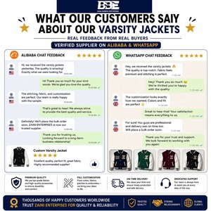 เสื้อแจ็คเก็ตวาร์ซิตี้ผู้ชาย BABA BSHIR EXPORTERS ผ้าขนสัตว์/โพลีเอสเตอร์ ปักลายด้านหน้า กันน้ำ สไตล์สตรีทแวร์สำหรับฤดูหนาว คอตั้ง - Product Image 5