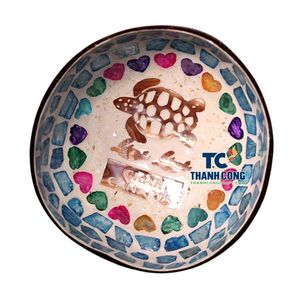 Cuenco con Incrustaciones de Concha, Estilo Vintage, Ecológico, de Alta Calidad, Mosaico de Concha de Huevo, Recuerdo de Tortuga Marina, Artículo de Regalo - Product Image 1