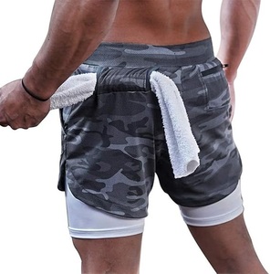 Double <b>Layer</b> Short With Visible Under <b>Layer</b> <b>Mid</b> Length Along 6 Inch Phone Pocket All Over Sublimation Printed Camo Men Short - Product Image 1