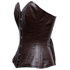 Corsets et bustiers en similicuir pour femmes de qualité supérieure, personnalisés, à manches longues, sexy, avec des détails en maille à pois - Product Image 6
