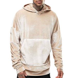 Latest Design Men's Clothing <b>Velour</b> Hoodies Drop Shoulder Oversized Jogger Running Velvet Pullover Hooded Winter Wear Breathable - Product Image 1