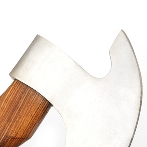 Hache à pizza barbue faite à la main en acier à haute teneur en carbone, hache de survie d'extérieur avec manche en bois gravé, personnalisable OEM ODM, vente en gros UA - Product Image 2