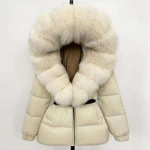 New <b>Winter</b> Long Puffer <b>Jacket</b> Unisex <b>Waterproof</b> Parka Polyester Lining Standard Warmth White Duck Fill Detachable Hood Fleece - Product Image 4
