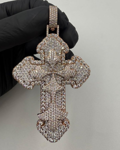 Pass Diamond <b>Tester</b> VVS Moissanite Cross Pendant 925 Silver 18K <b>Gold</b> Plated Luxury Hip Hop Religious Gifts - Product Image 1